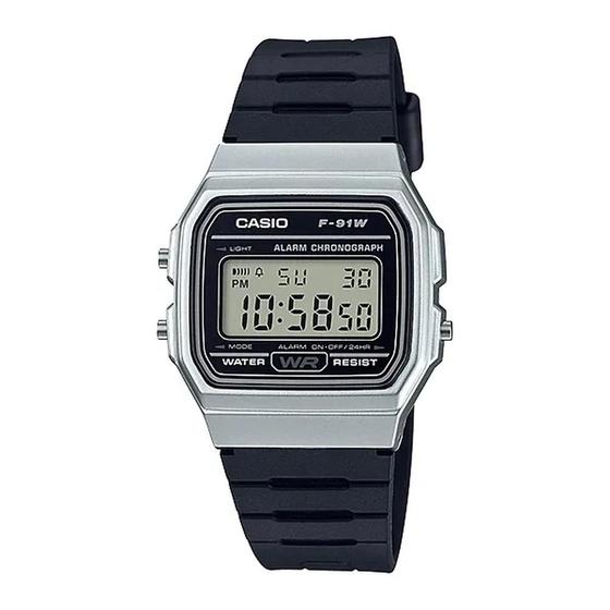 Imagem de Relógio Casio Digital F-91WM-7ADF Pulseira de Borracha Preto