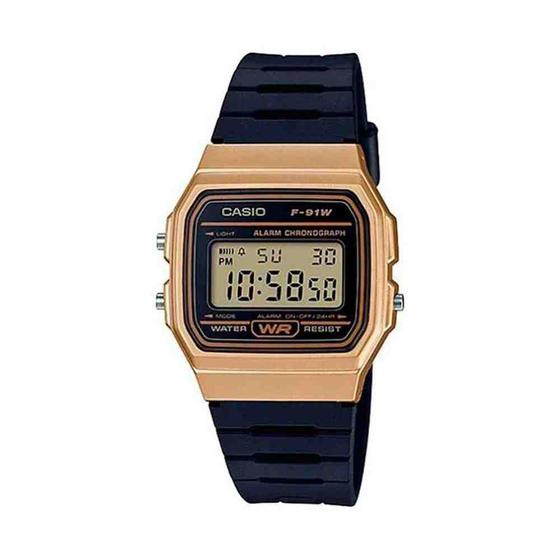 Imagem de Relógio Casio Dourado Preto Unissex F-91WM-9ADF