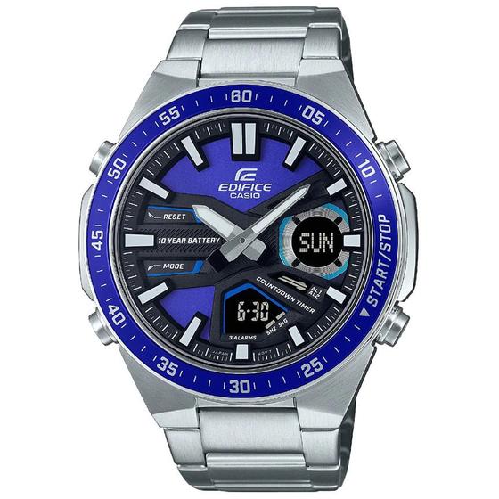 Imagem de Relógio CASIO EDIFICE anadigi aço EFV-C110D-2AVDF