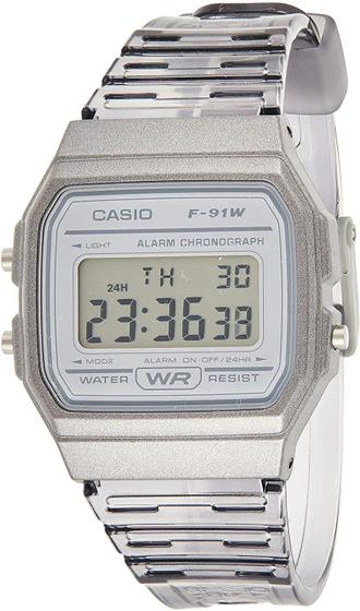 Imagem de Relógio Casio Fume Silicone Vintage Standard F-91WS-8DF