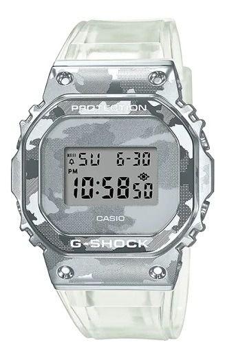 Imagem de Relógio Casio G-Shock Masculino Digital Prata Translúcido Moderno Grande 200 Metros Alarmes Cronômetro Original GM-5600SCM-1DR