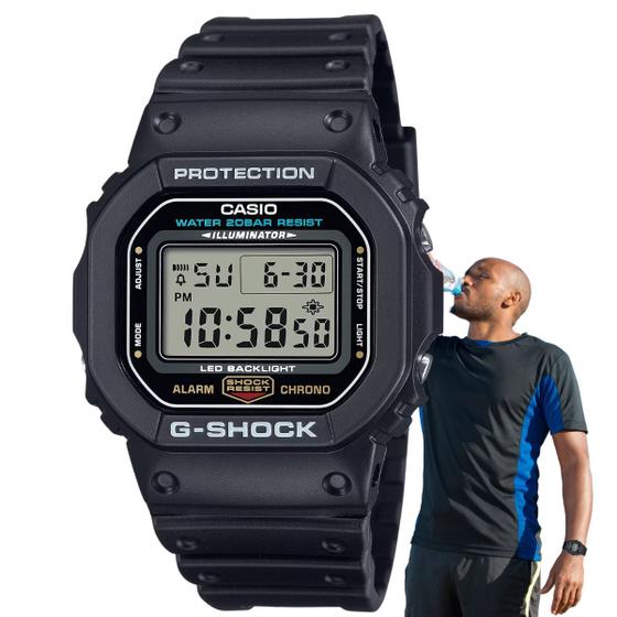 Imagem de Relógio Casio G-Shock Masculino Digital Prova Dágua 20 ATM Esportivo Masculino Preto DW-5600UE-1DR