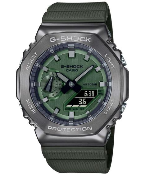 Imagem de Relógio CASIO G-SHOCK verde metal anadigi GM-2100B-3ADR