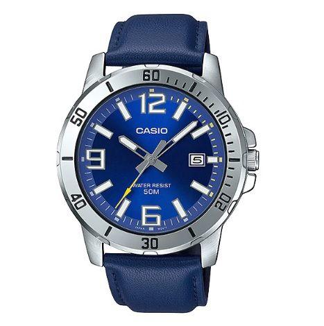 Imagem de Relógio Casio Masculino Collection Couro Azul MTP-VD01L-2BVUDF