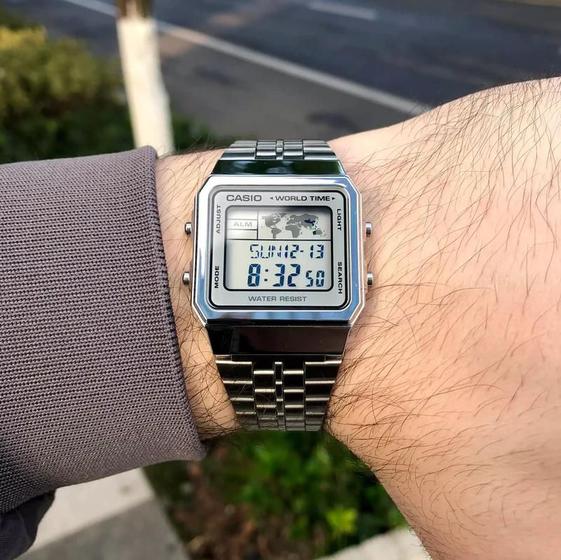 Relógio Casio Masculino Digital Vintage Prata A500WA-7DF Menor preço em Relógio Casio Masculino Digital Vintage Prata A500WA-7DF