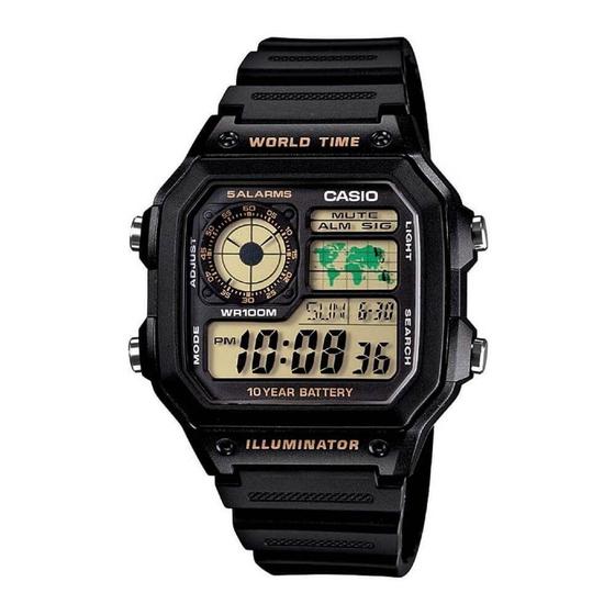 Imagem de Relógio casio masculino quadrado 5 alarmes ae1200wh1bvdf