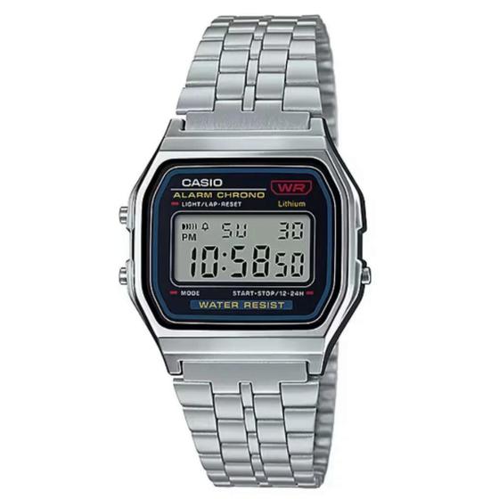 Relógio Casio Prata Vintage Digital A159WA-N1DF Menor preço em Relógio Casio Prata Vintage Digital A159WA-N1DF