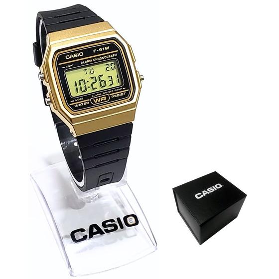 Imagem de Relógio Casio Unissex Digital Preto/Dourado F-91WM-9ADF