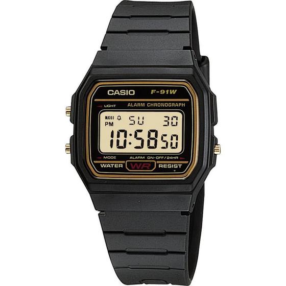 Imagem de Relógio Casio Unissex Vintage F-91Wg Dourado Digital