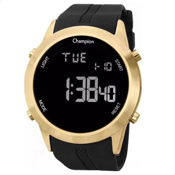 Imagem de Relogio champion digital masculino dourado pulseira silicone ch40259b