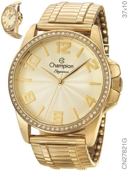 Imagem de Relógio Champion Elegance CN27821G Feminino de aço Dourado