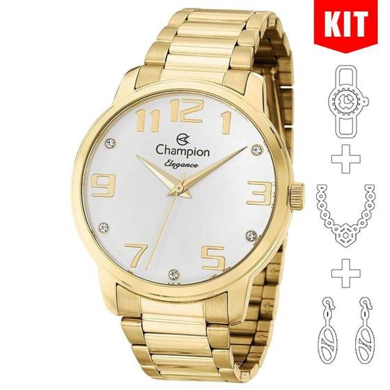 Imagem de Relógio CHAMPION Elegance KIT feminino strass CN26028W