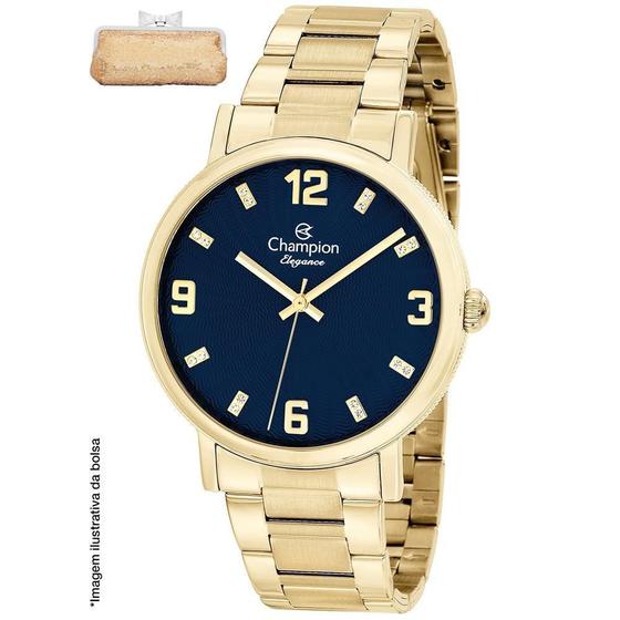 Imagem de Relógio Champion Feminino Dourado Aço 40mm CN25636D