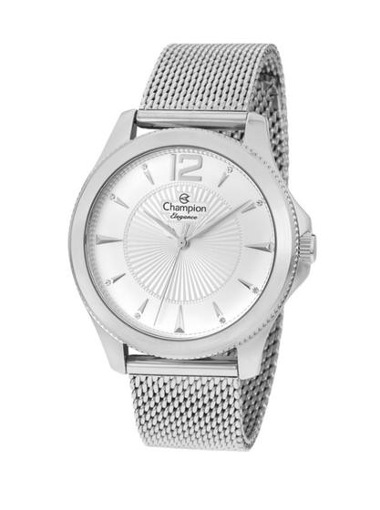 Imagem de Relógio Champion Feminino Elegance - Prata com Mostrador Branco e Pulseira de Esteira