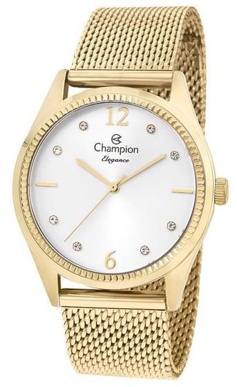 Imagem de Relógio CHAMPION feminino prata dourado strass CN25770M