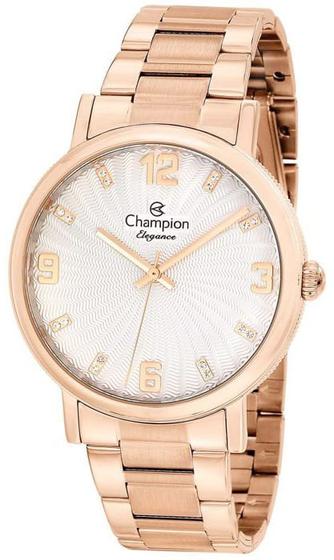 Imagem de Relógio CHAMPION feminino prata rosê strass CN25636Z