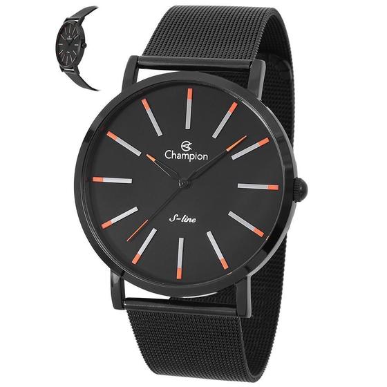 Imagem de Relógio Champion Masculino Ref: Cn21023O Slim Mesh Black