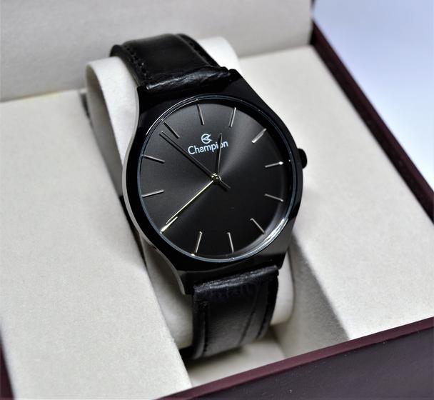 Relogio Champion Preto Couro Masculino CN20597P Menor preço em Relogio Champion Preto Couro Masculino CN20597P