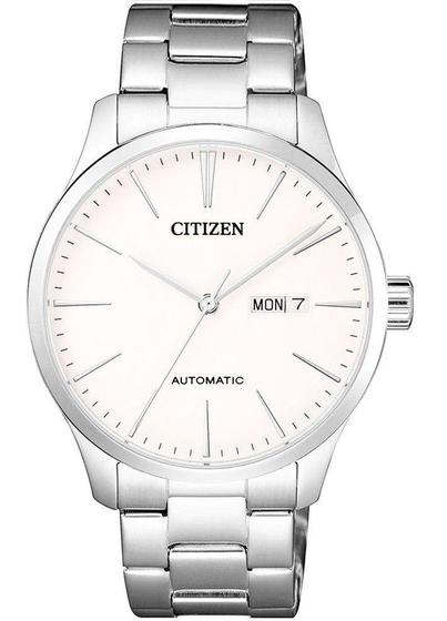 Imagem de Relógio Citizen Masculino Automático - Prata com Fundo Branco e Calendário