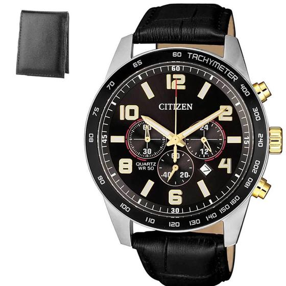 Relogio Citizen Masculino Multifunção Couro Original + Carteira TZ31454D Menor preço em Relogio Citizen Masculino Multifunção Couro Original + Carteira TZ31454D