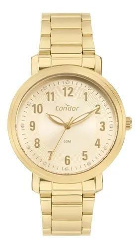 Imagem de Relógio Condor Feminino Elegante Dourado Kit Copc21jdn/k4x