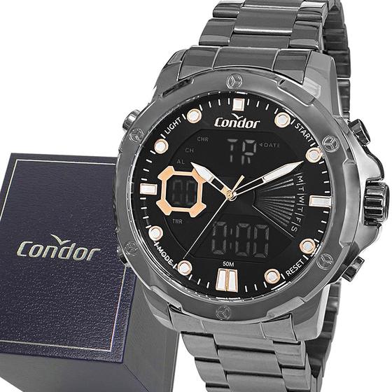 Imagem de Relógio Condor Masculino Cinza Anadigi Original Garantia Top