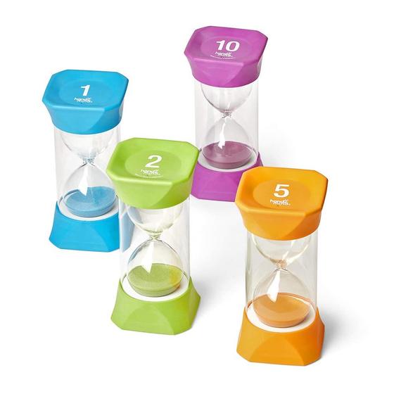 Imagem de Relógio de Areia Jumbo hand2mind - 1, 2, 5 e 10 Minutos (Conjunto com 4)