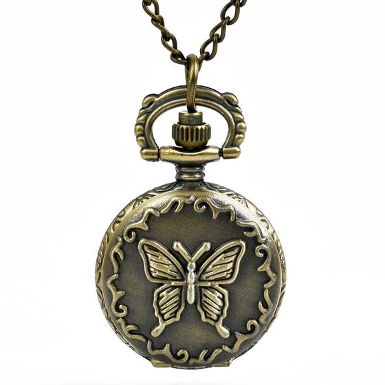 Imagem de Relógio de bolso Wokex Vintage Antique Cameo Embossed Butterfly