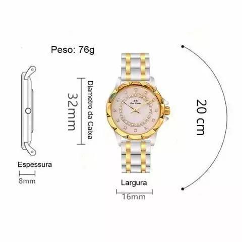 Imagem de Relógio de Luxo Feminino Strass Bee Sister FA 1506