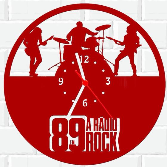 Imagem de Relógio De Madeira MDF Parede 89 A Radio Rock V