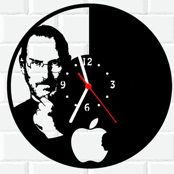 Imagem de Relógio De Madeira MDF Parede Apple Steve Jobs