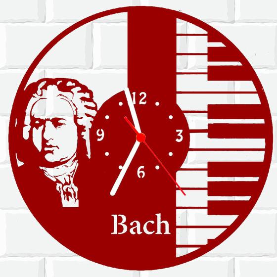 Imagem de Relógio De Madeira MDF Parede Bach Musica V