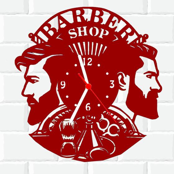 Imagem de Relógio De Madeira MDF Parede Barber Shop Barbearia 8 V