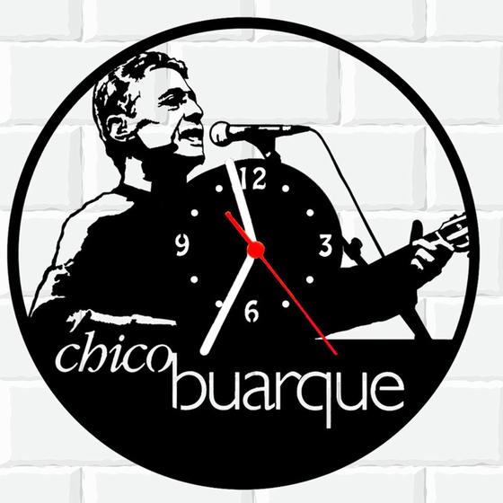 Imagem de Relógio De Madeira MDF Parede Chico Buarque Musica 1
