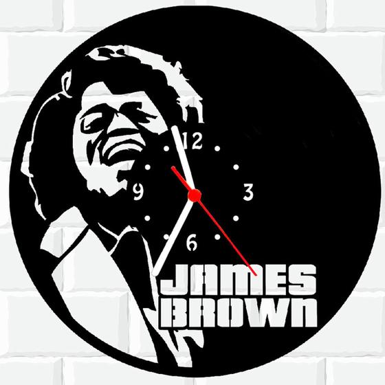 Imagem de Relógio De Madeira MDF Parede James Brown Musica Cantor