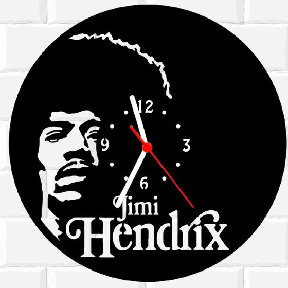 Imagem de Relógio De Madeira MDF Parede Jimi Hendrix Rock 1