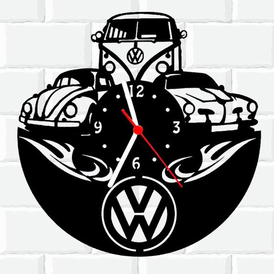 Imagem de Relógio De Madeira MDF Parede Kombi Carro Volkswagen 1