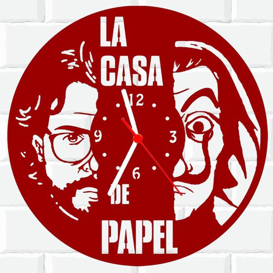 Imagem de Relógio De Madeira MDF Parede La Casa De Papel Serie 1 V