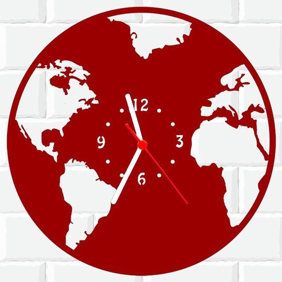 Relógio De Madeira MDF Parede Mapa Mundi Terra Mundo 2 V Menor preço em Relógio De Madeira MDF Parede Mapa Mundi Terra Mundo 2 V