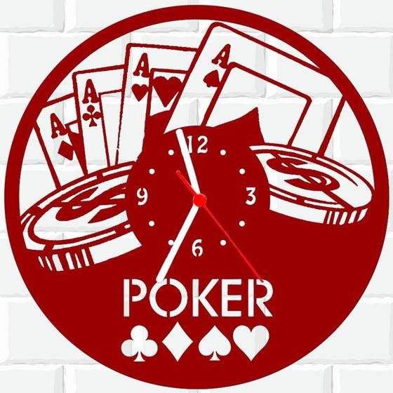 Imagem de Relógio De Madeira MDF Parede Poker 1 V