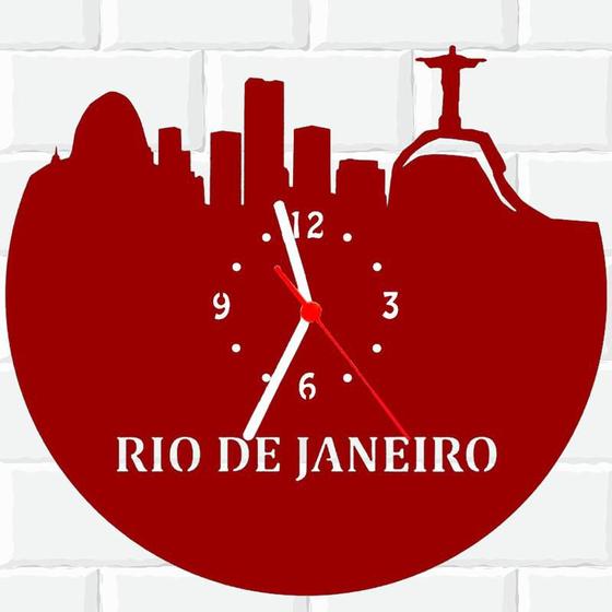 Imagem de Relógio De Madeira MDF Parede Rio De Janeiro Viagem V