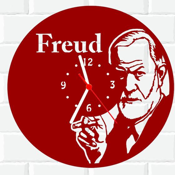 Imagem de Relógio De Madeira MDF Parede Sigmund Freud Psicanalise 1 V