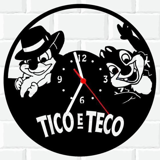 Imagem de Relógio De Madeira MDF Parede Tico E Teco Desenho