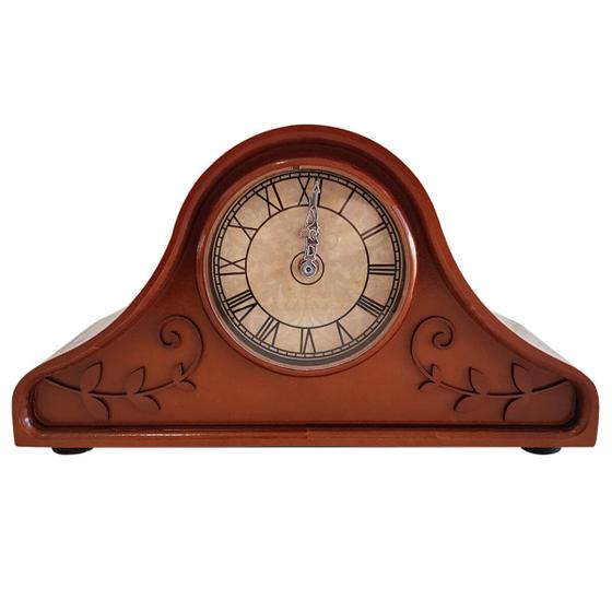 Imagem de Relógio de Mesa Antigo Decorativo de Madeira com Números Romanos