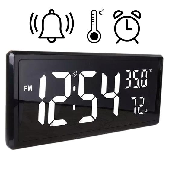 Imagem de Relógio De Mesa Digital Led Compacto Com Calendário Temperatura Linha Premium