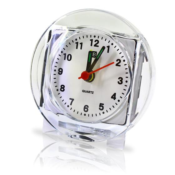 Imagem de Relógio De Mesa Função Despertador Cores Liga Desliga Branco