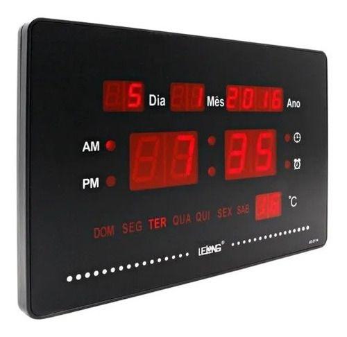 Imagem de Relógio De Mesa Parede Digital Led Data Temperatura Le-2114