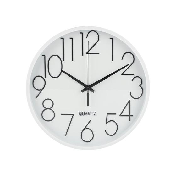 Imagem de Relogio de parede 24 cm branco com numeros pretos