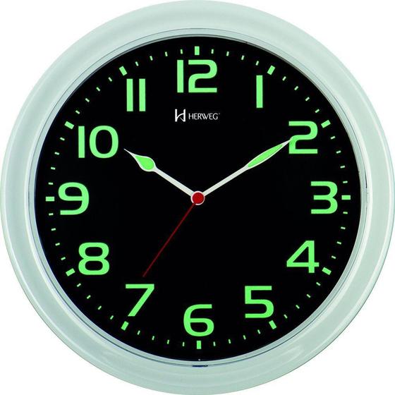 Imagem de Relógio de Parede 28cm Ponteiro e Numero com Massa Luminosa - Herweg