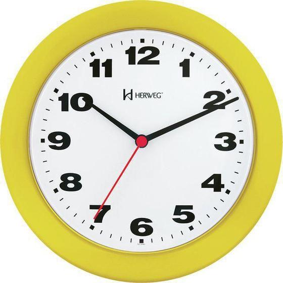 Relógio De Parede Amarelo Pantone 21Cm Herweg 6103-268 Menor preço em Relógio De Parede Amarelo Pantone 21Cm Herweg 6103-268